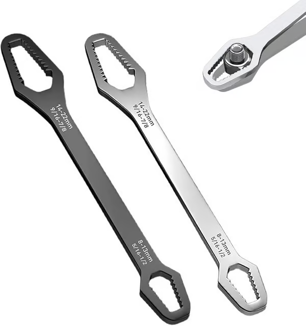 🔧 PowerGrip™ 3PCS Double-Head Wrench Set Heavy-Duty Steel Repair Tool Kit 🔧