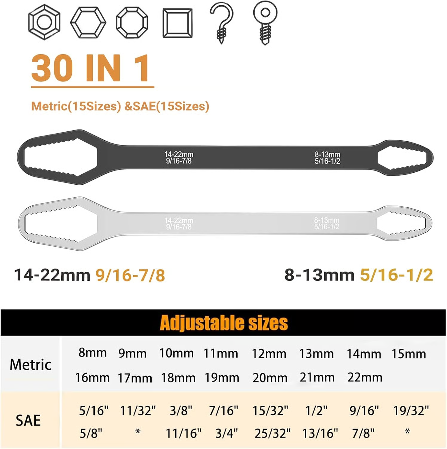 🔧 PowerGrip™ 3PCS Double-Head Wrench Set Heavy-Duty Steel Repair Tool Kit 🔧