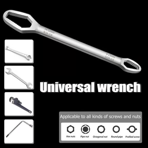 🔧 PowerGrip™ 3PCS Double-Head Wrench Set Heavy-Duty Steel Repair Tool Kit 🔧