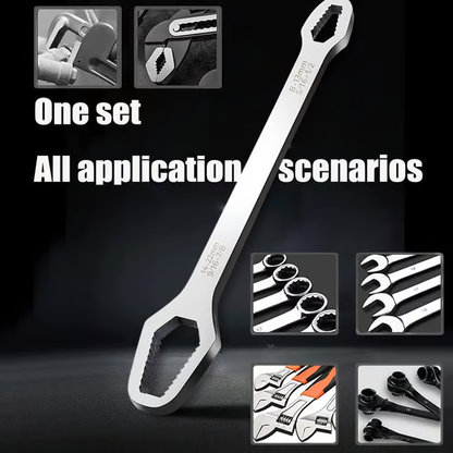 🔧 PowerGrip™ 3PCS Double-Head Wrench Set Heavy-Duty Steel Repair Tool Kit 🔧
