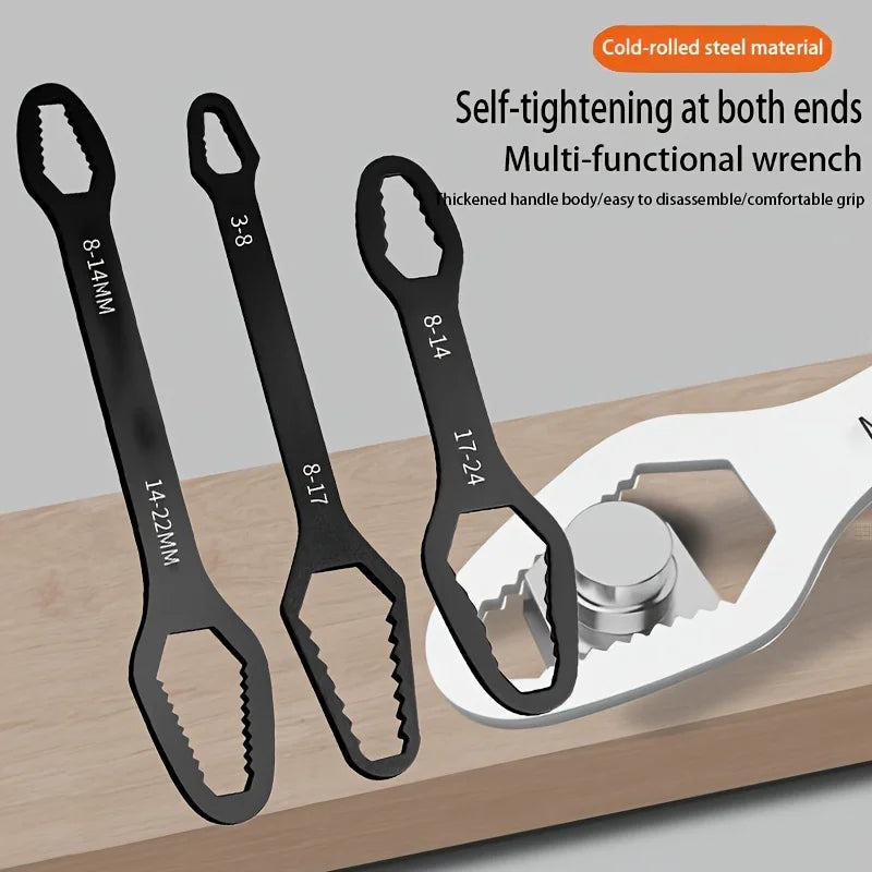 🔧 PowerGrip™ 3PCS Double-Head Wrench Set Heavy-Duty Steel Repair Tool Kit 🔧