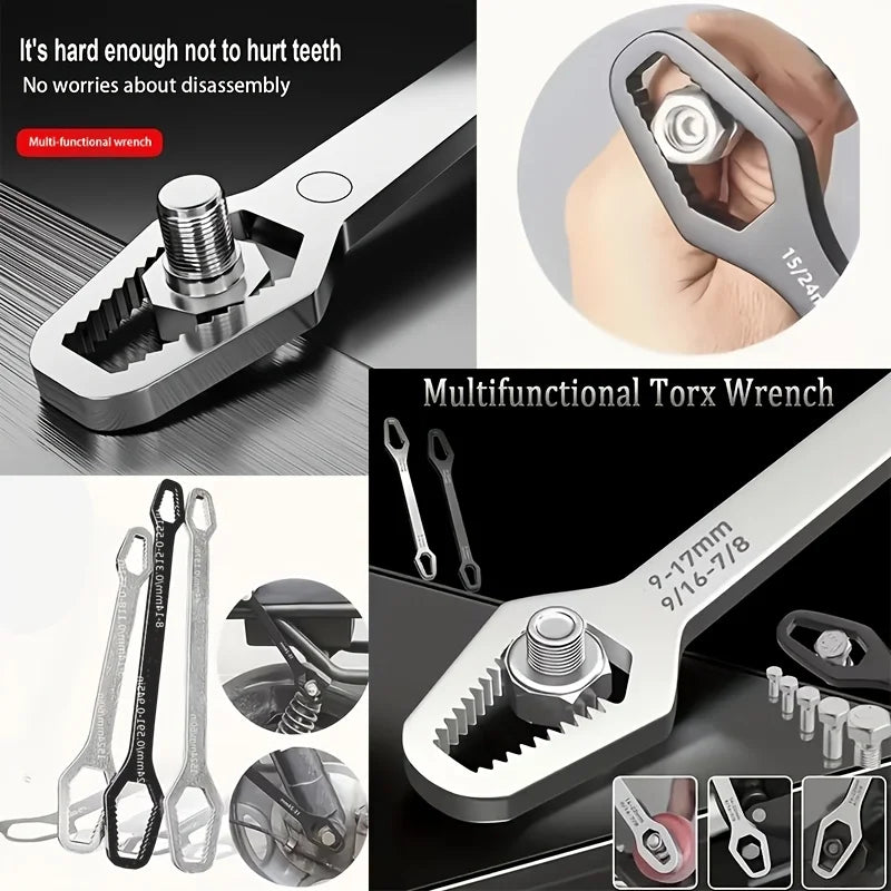 🔧 PowerGrip™ 3PCS Double-Head Wrench Set Heavy-Duty Steel Repair Tool Kit 🔧